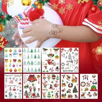Рождественские наклейки для глаз с изображением лица, подводка для глаз, тени для век, временные наклейки, наклейки для женщин и девочек, костюм на Хэллоуин, одежда для косплея, аксессуары для вечеринок One Size