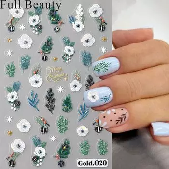 Рождественские наклейки для ногтей, самоклеящиеся наклейки для дизайна ногтей, Рождество, Санта, лось, снежный колокольчик, крутой дизайн, Рождество