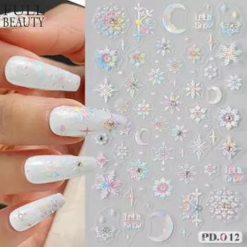 Рождественские наклейки для ногтей, самоклеящиеся наклейки для дизайна ногтей, Рождество, Санта, лось, снежный колокольчик, крутой дизайн, Рождество