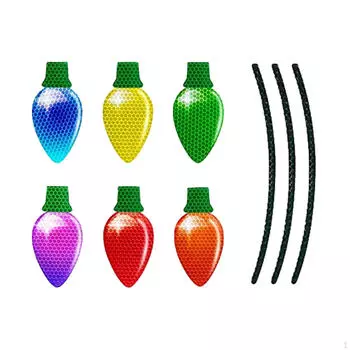 Рождественские наклейки на автомобиль, набор праздничных украшений для самостоятельного изготовления, гаража, 6 лампочек 6 Bulb Stickers