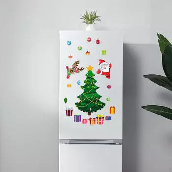 Рождественские наклейки на холодильник, водонепроницаемые украшения для гаражных ворот холодильника