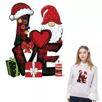 Рождественские наклейки на одежду, художественные ремесла, наклейки на одежду, джинсы, толстовки, Parches Ropa Diy, термопресс, аппликация, железная нашивка 19.3x24cm