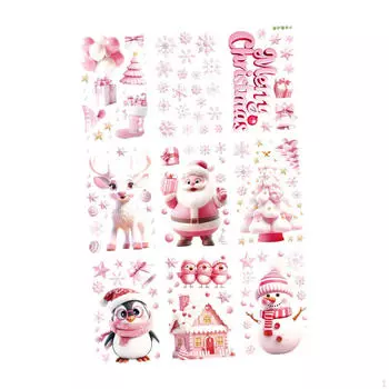 Рождественские наклейки на окна, наклейки на стекло, праздничные атрибуты, декоративные статические наклейки, пленка для защиты от непогоды