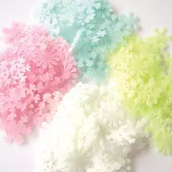 Рождественские наклейки на стену в виде снежинок — 50 шт. Рождественские светящиеся в темноте One Size синий