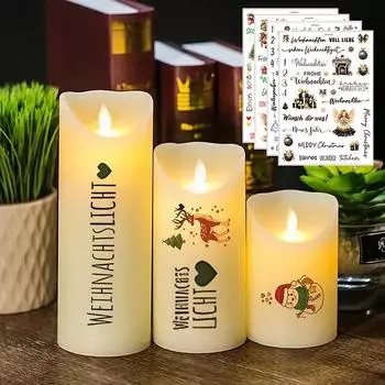 Рождественские наклейки на свечи Атмосфера вечеринки Свеча Водная наклейка