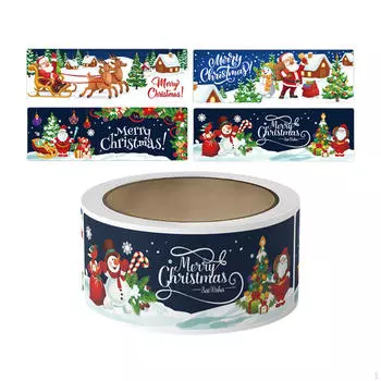 Рождественские наклейки-наклейки на конверты «Счастливого Рождества», многофункциональные бирки, для синий