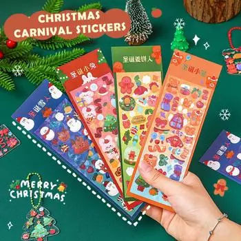 Рождественские наклейки подвески поделки креативные рождественские наклейки прозрачный лось пряничный человечек брелок своими руками подвеска подарки