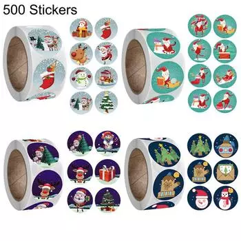 Рождественские наклейки, рождественские этикетки, веселый счастливый подарок, коробка для рукоделия, наклейка с любовью A