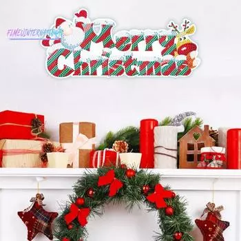 Рождественские наклейки с алмазной живописью Xams Element Patten Яркий цвет, навыки рук, улучшение, легкая мозаика «сделай сам», наклейка на стену A