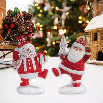 Рождественские настольные украшения из смолы, миниатюрные фигурки, украшения для дома Style A
