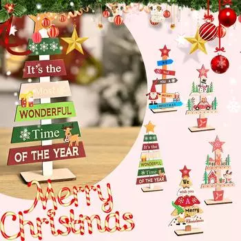 Рождественские настольные украшения Рождественские деревянные таблички Декор стола Деревянная рождественская столешница для вечеринки Ручная работа One Size