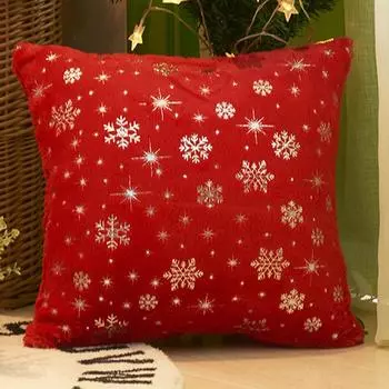 Рождественские наволочки 45x45 см, рождественские декоративные мягкие плюшевые наволочки для дивана, праздничные фестивали, зимний домашний декор красный