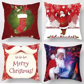 Рождественские наволочки изготовлены из трансграничных материалов. Офисные подушки и прикроватные наволочки. 40x40cm