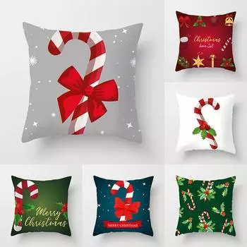 Рождественские наволочки Наволочки с принтом в виде конфет Украшения для вечеринок в отеле Украшения 40x40cm