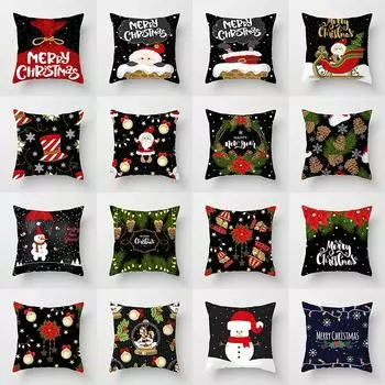 Рождественские наволочки Праздничные украшения для дома Подарки Чехлы для диванных подушек 40x40cm