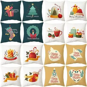 Рождественские наволочки, Товары для дома, Диванные подушки, Праздничные прикроватные спинки, Трансграничные подушки, Настраиваемые 40x40cm