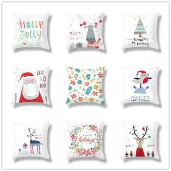 Рождественские наволочки Товары для дома Северные рождественские наволочки с цифровым принтом и рисунками из мультфильмов 40x40cm