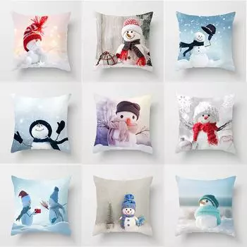 Рождественские наволочки, трансграничная рождественская серия, подушка, поясная подушка, рождественская ткань, небольшие подарки в наличии 40x40cm