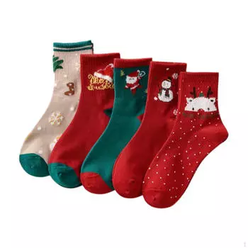Рождественские носки мода хлопок для праздников весенние фестивали подарок на день рождения