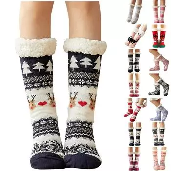 Рождественские носки Осенне-зимние носки Носки напольные Носки Ковровые носки Снежные носки One Size