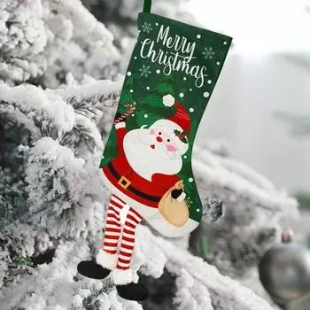 Рождественские носки, подвесные украшения, снеговик, Санта-Клаус, лось, медведь, рождественские чулки, подарочный пакет для конфет, домашнее украшение для украшения рождественской елки B