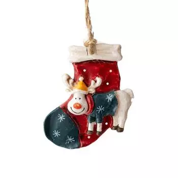 Рождественские носки Рождественские подвески из смолы Рождественское украшение Рождественское украшение Red Sock