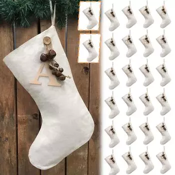 Рождественские носки Санта-Клаус Конфеты Носки Сумка Рождественская елка Подвесное украшение Подарок 26 Украшение с буквами Подвесное украшение Рождественское украшение One Size