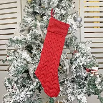 Рождественские носки, украшение для дома, рождественская елка, подвесные украшения, декор для дома, двери, стены One Size красный
