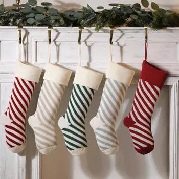 Рождественские носки, украшение для дома, рождественская елка, подвесные украшения, декор для дома, двери, стены One Size белый