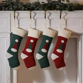 Рождественские носки, украшение для дома, рождественская елка, подвесные украшения, декор для дома, двери, стены One Size зелёный