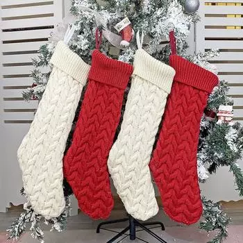 Рождественские носки, украшение для дома, рождественская елка, подвесные украшения, декор для дома, двери, стены One Size красный