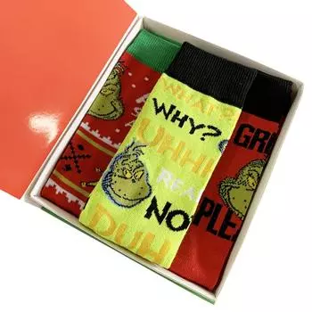 Рождественские носки унисекс хлопковые средние носки удобные и дышащие рождественская атмосфера One Size зелёный