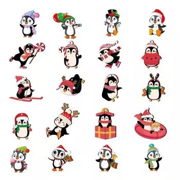 Рождественские новые деревянные украшения в виде пингвина с веревкой, украшение на рождественскую елку в виде животных, ретро-украшение для рождественской праздничной вечеринки One Size