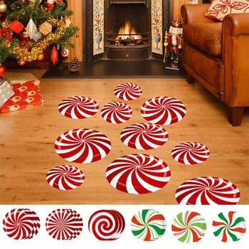 Рождественские новые креативные самоклеящиеся наклейки на пол с рисунком из мультфильмов для праздничного украшения