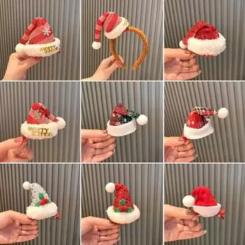 Рождественские новые шляпы, заколки для волос, украшения для девочек, аксессуары для волос, рождественские шляпы, повязки для волос, обувь