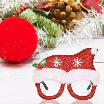 Рождественские очки с мультяшными рождественскими элементами, тканевые декоративные очки, тканевые рождественские очки, рождественские очки для вечеринки