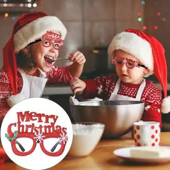 Рождественские очки Санта-Клаус с Рождеством в форме лося пластиковые декоративные очки детский костюм для рождественской вечеринки аксессуар реквизит для фотографий B