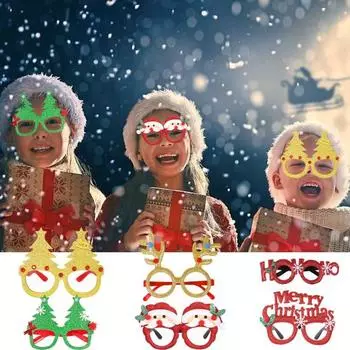 Рождественские очки Санта-Клаус с Рождеством в форме лося пластиковые декоративные очки детский костюм для рождественской вечеринки аксессуар реквизит для фотографий B