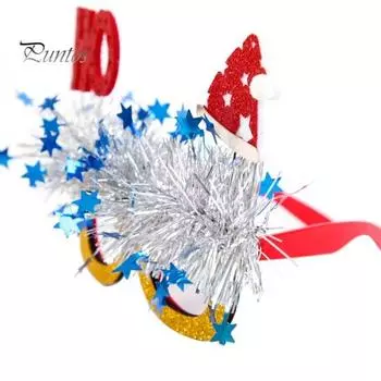 Рождественские очки сверкающие яркие цвета сверхлегкие декоративные интересные очки снеговика Санта-Клауса очки для косплея