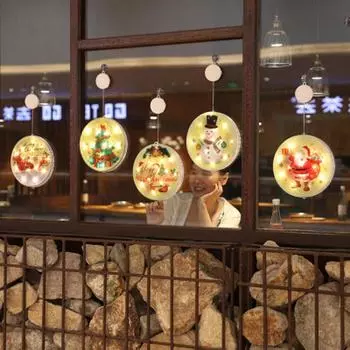 Рождественские огни Праздничный декор окна Светодиодные огни Питание от батареи Рождество для домашнего декора A