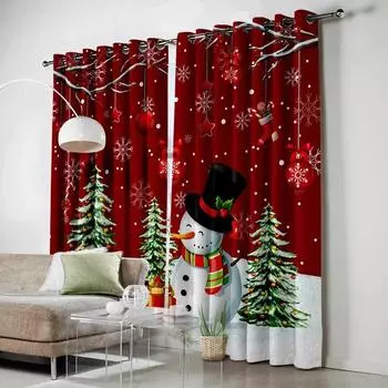 Рождественские оконные шторы, декор для дома, спальни, кухни, гостиной, рождественские украшения, рождественские подарки, Navidad Natal, Новый год 2023 135W x 60H(cm) x1