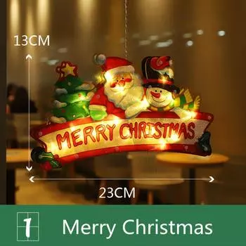Рождественские оконные светодиодные силуэтные огни Праздничное украшение для помещения
