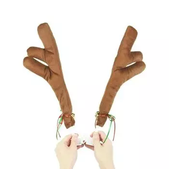 Рождественские оленьи рога для носа, украшения для автомобиля, костюм оленя, набор украшений для грузовиков, рождественские праздничные подарки для вечеринок 1 set красный