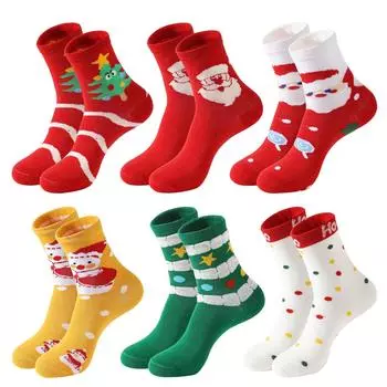 Рождественские осенне-зимние мужские и женские носки среднего размера 35-43 One Size