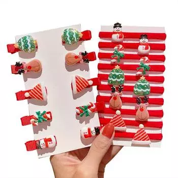 Рождественские осенние зимние плюшевые заколки детские для девочек сердечки ультра феи боковые заколки вязаные заколки для волос головные уборы унисекс сладкий стиль