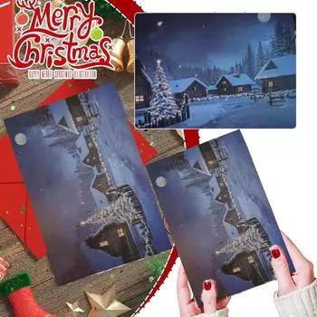 Рождественские открытки, меняющие температуру, меняющие цвет открытки, сюрприз с подсветкой, Рождественская открытка Gr T9O6 Warm Christmas greeting cards-1pcs