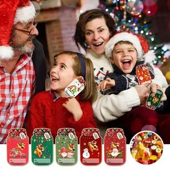 Рождественские открытки со сладостями и дрейфующими открытками в форме бутылок для обмена подарками на День святого Валентина красный