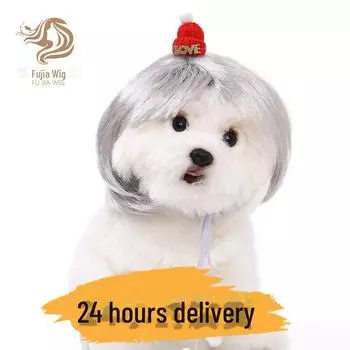 «Рождественские парики для кошек и собак — мини-шапочка с каре» Christmas Bob красный