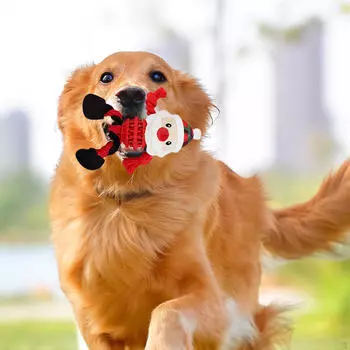 Рождественские плюшевые игрушки для домашних животных, игра «Бросай жевать собаку», игры, интерактивные игрушки для домашних животных, Santa Claus