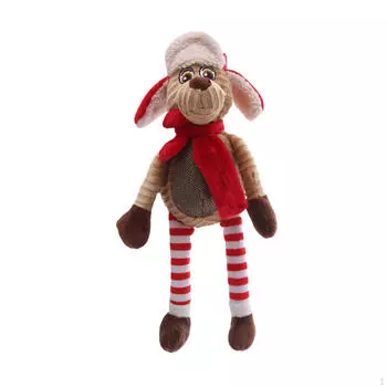 Рождественские плюшевые игрушки для домашних животных, игрушки для собак, жевательные игрушки, метательные игрушки, креативные многоцелевые игрушки-писки Christmas elk